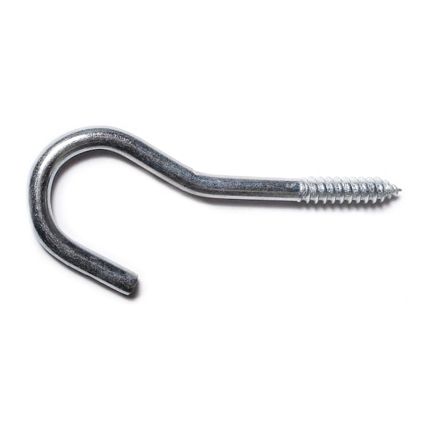 Midwest Fastener 1/4" x 31/32" x 4-1/8" Zinc Plated Steel Clothesline Hooks 50PK 50990 - main